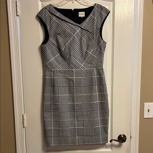 Reiss Black and White Plaid Dress